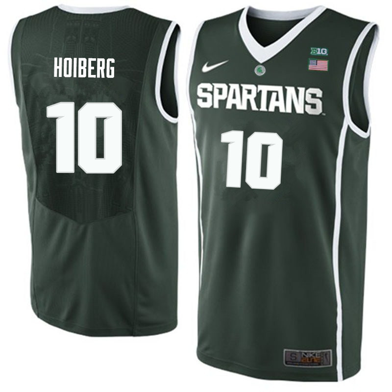Men Michigan State Spartans #10 Jack Hoiberg NCAA Nike Authentic Green College Stitched Basketball Jersey OU41J24LV